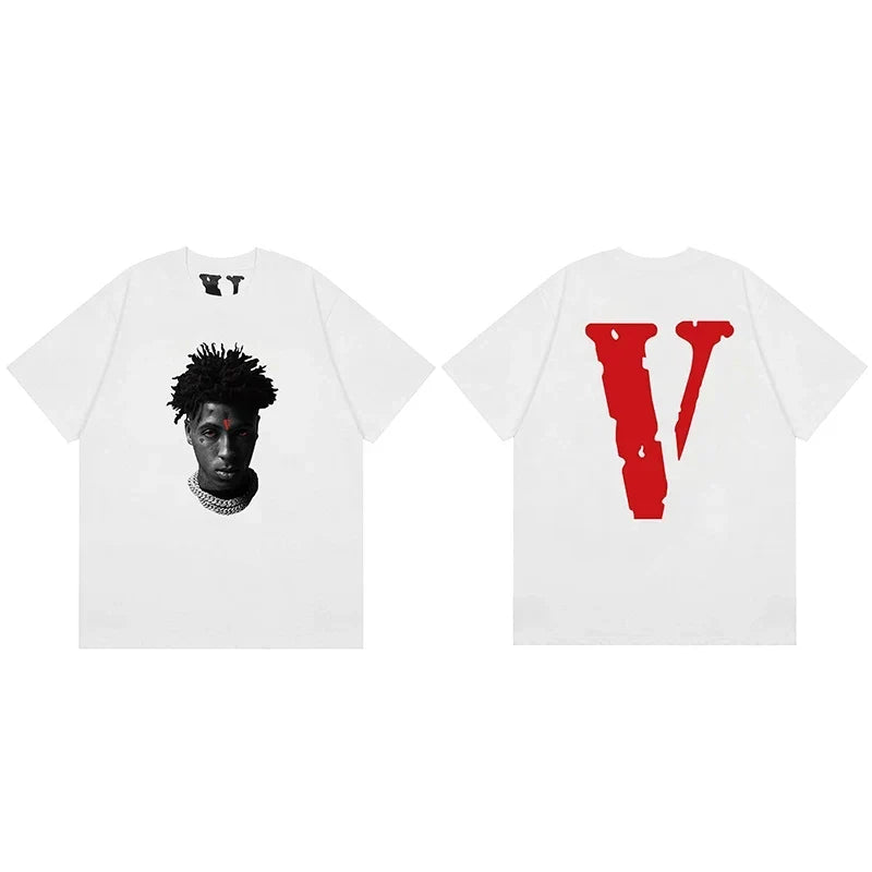 Vlone x NBA YoungBoy Portrait Graphic T-Shirt - White/Red
