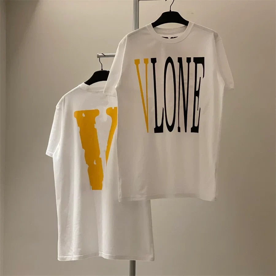 Vlone Classic Logo Graphic T-Shirt - White/Orange