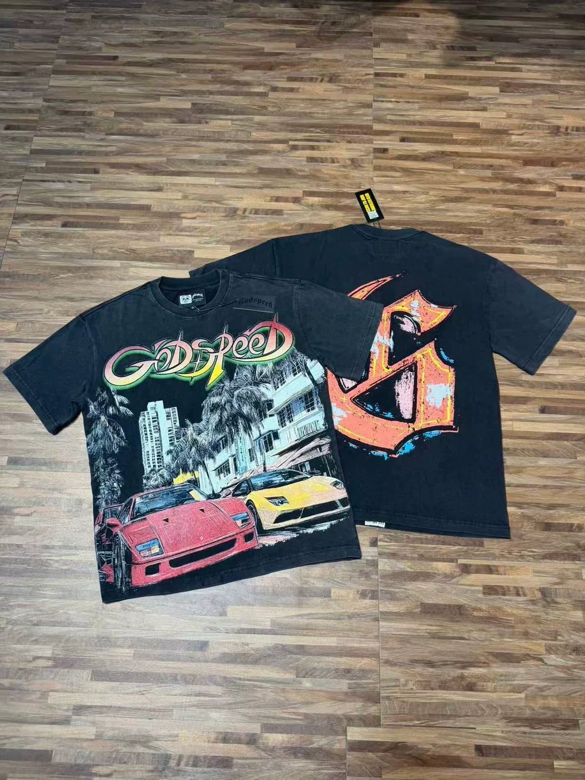 Godspeed Retro Racing Car Graphic T-Shirt – Black