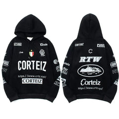 Corteiz All-Over Multi-Logo Heavyweight Hoodie - Black