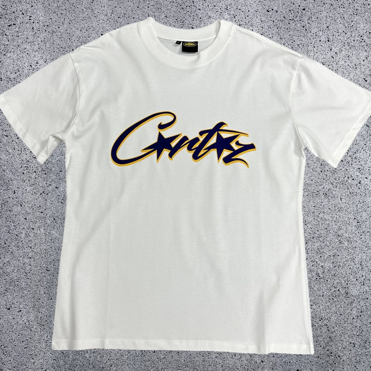 Corteiz Classic Star-Logo Graphic Tee - White & Navy Streetwear T-Shirt