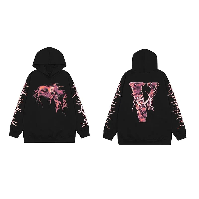 Vlone Lava Graphic Hoodie - Black/Pink