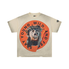 Roughplay Skull Portrait Slogan Oversized Tee