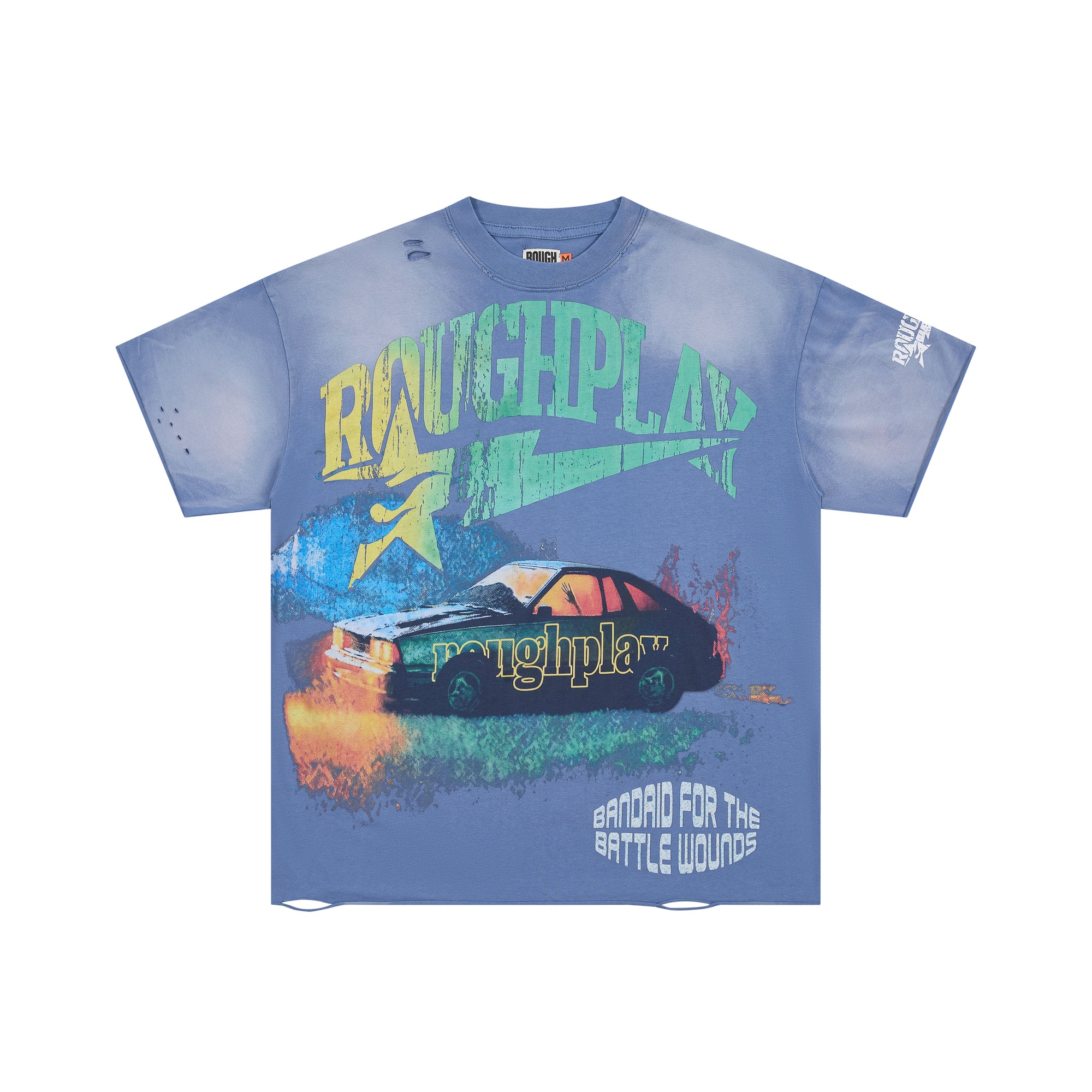 Roughplay Retro Sports Car Star‑Tongue Oversized Tee