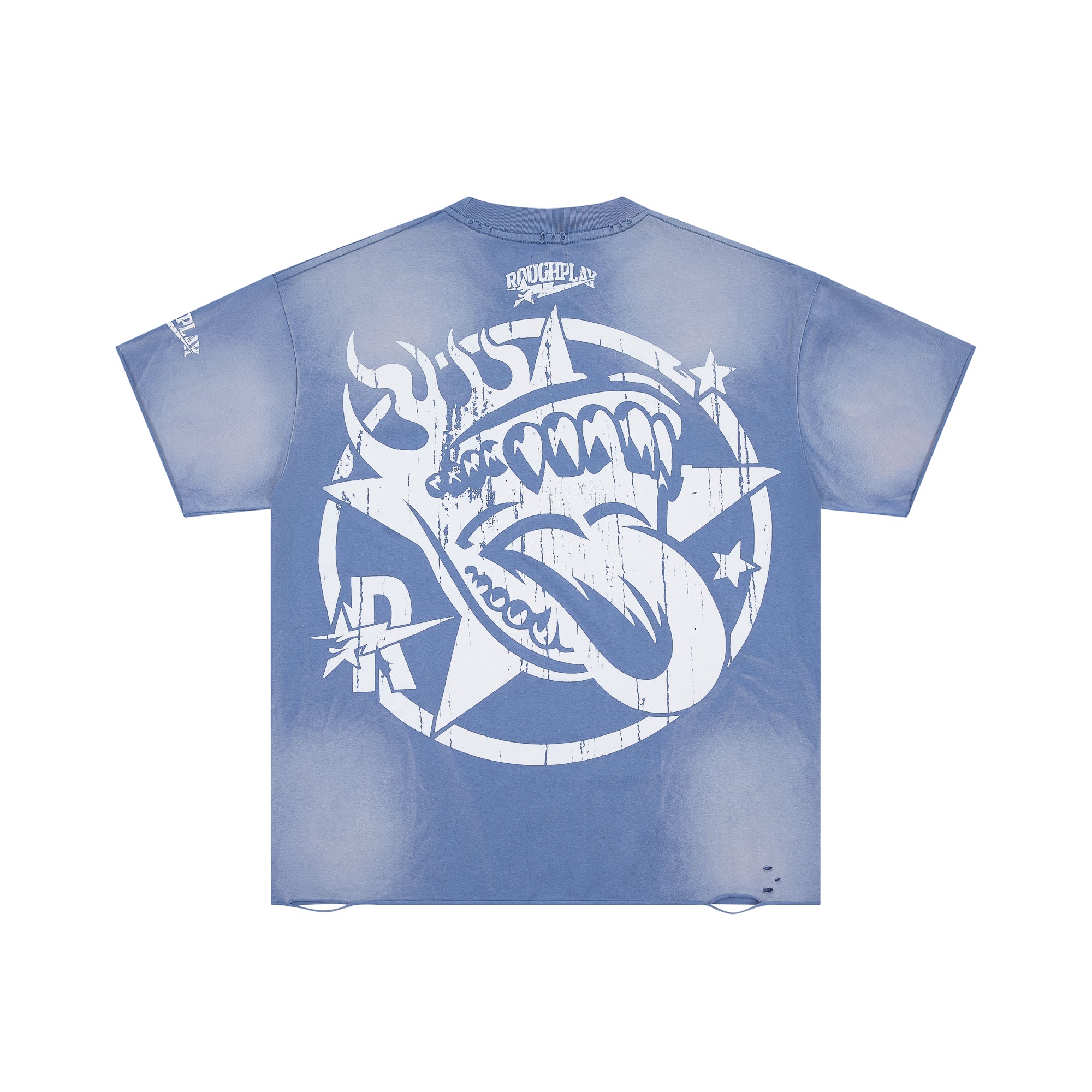 Roughplay Retro Sports Car Star‑Tongue Oversized Tee
