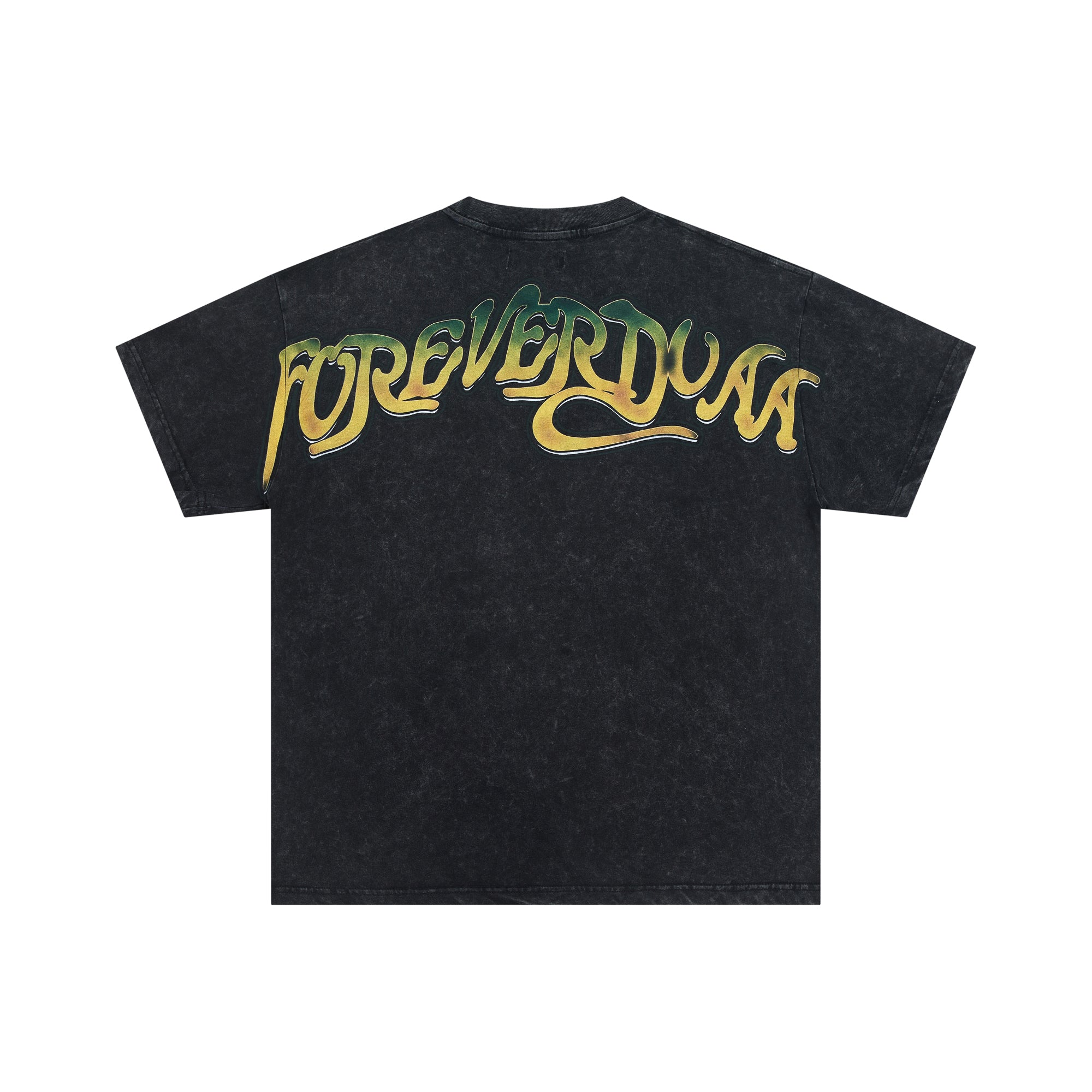 Duaa Black Ferris‑Wheel World‑Flag Rhinestone Oversized Tee