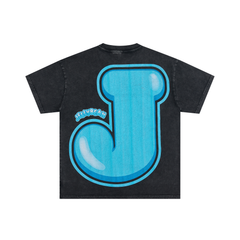 Jellybean Astronaut Skull Lightning Big Blue J Logo Oversized Tee