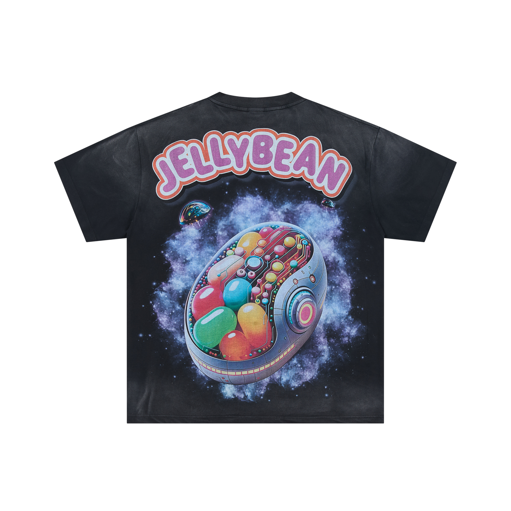 Jellybean Robot Skull Cosmic Galaxy Oversized Tee