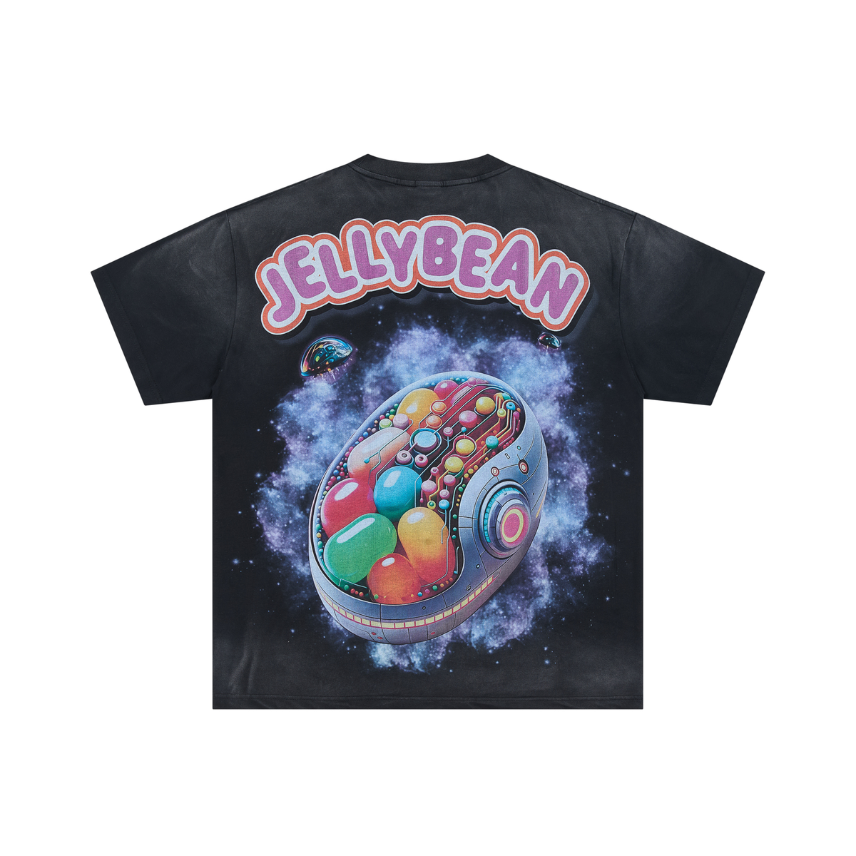 Jellybean Robot Skull Cosmic Galaxy Oversized Tee