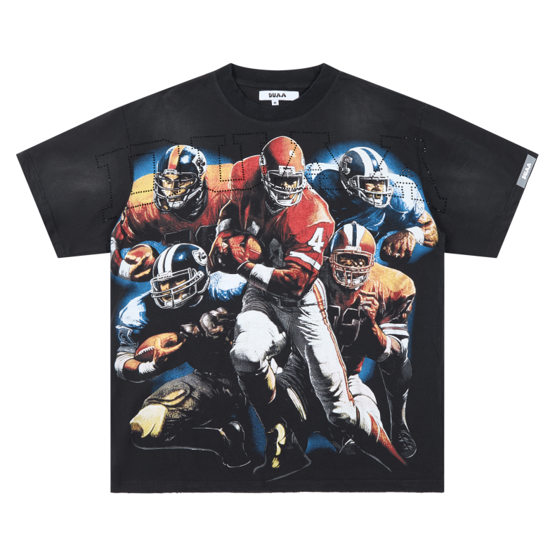 DUAA Vintage NFL Stars Rhinestone Oversized Tee