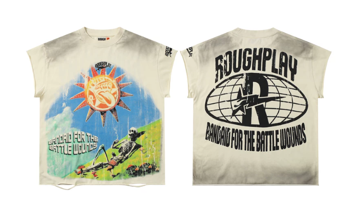 Roughplay Sun Skeleton Mushroom Distressed Oversized Tank Top